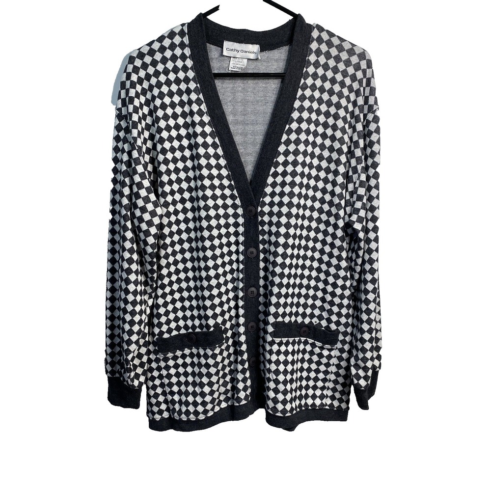 cathy daniels womens cardigan size large long sleeve buttons pockets